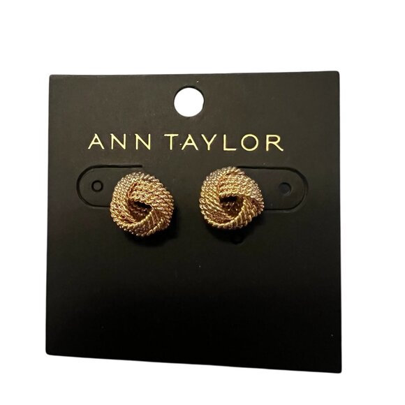 NWT Ann Taylor Gold Knot Earrings - Picture 1 of 2